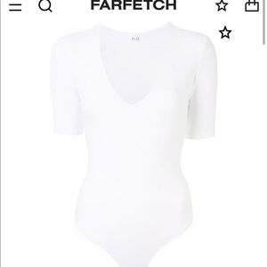 White Alix Short Sleeve Bodysuit, back zipper